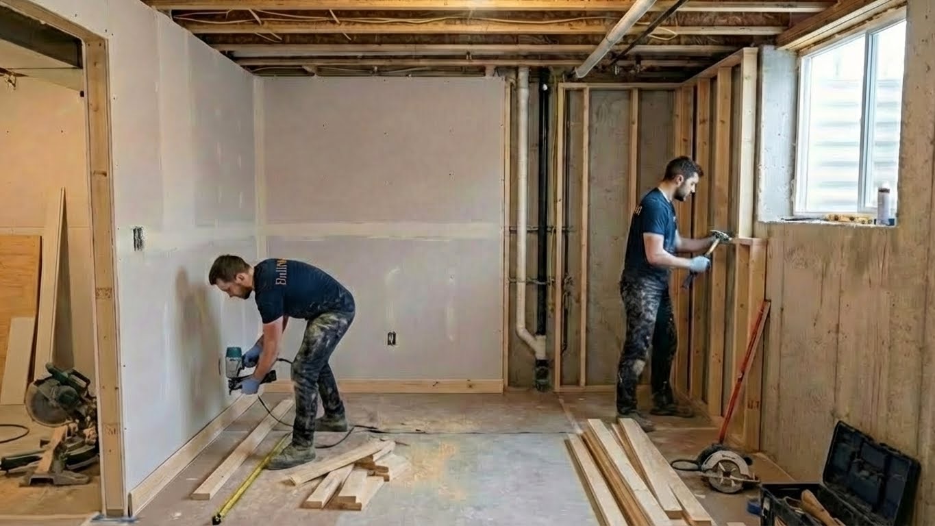BuiltWell CT basement laundry room finishing in Westport, Connecticut